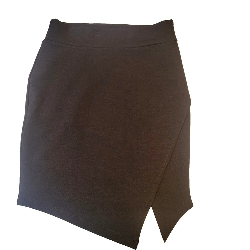 Forever 21 Skirt Womens Small Black Asymmetrical Pencil Stretch Mini Modern Chic